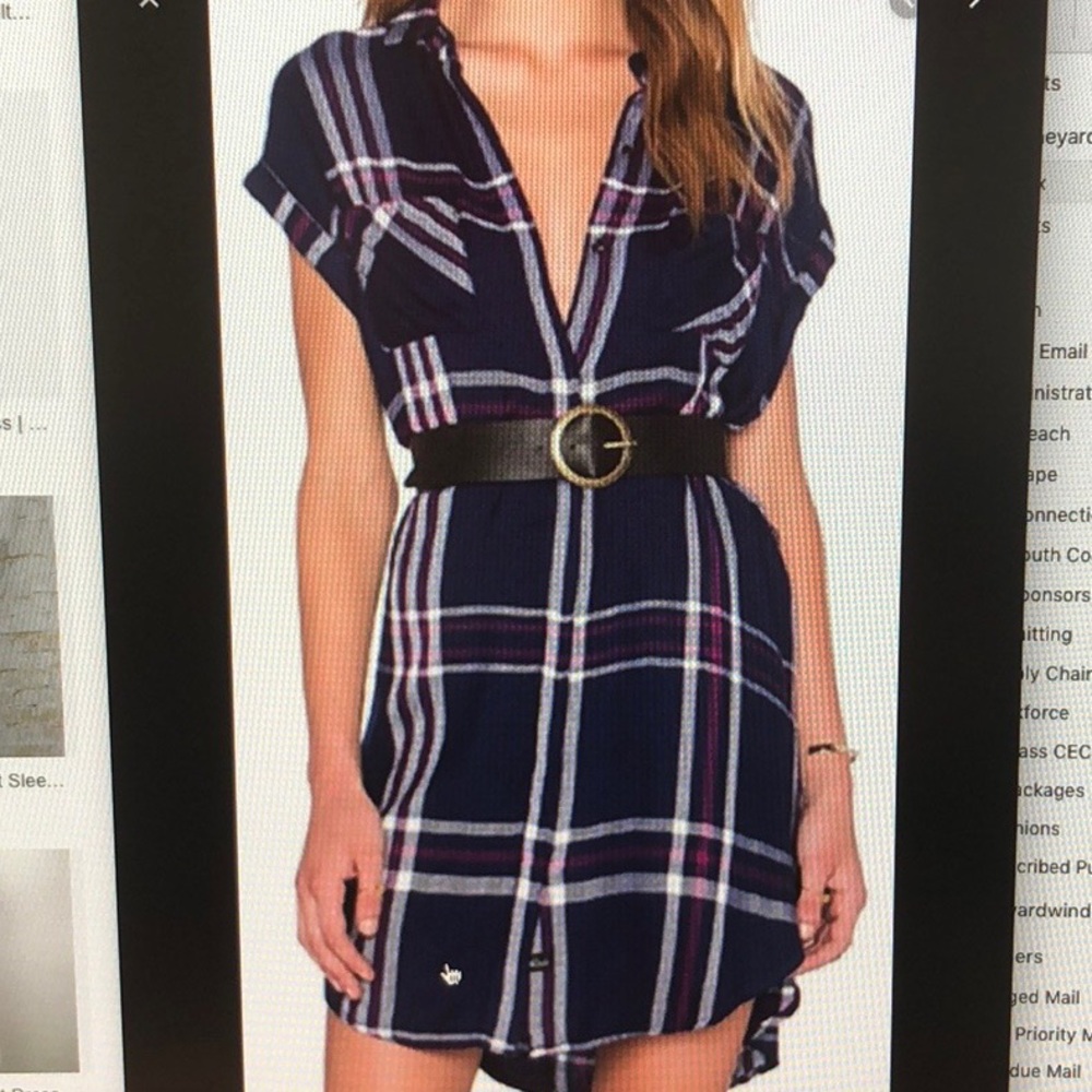 Rails Haley navy plaid dress